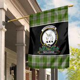 Cunningham Dress Green Dancers Tartan Crest Garden Flag - Welcome Style